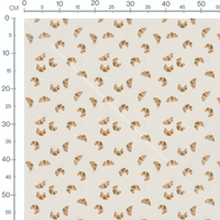 Tissu - Croissants dorés et miettes 2