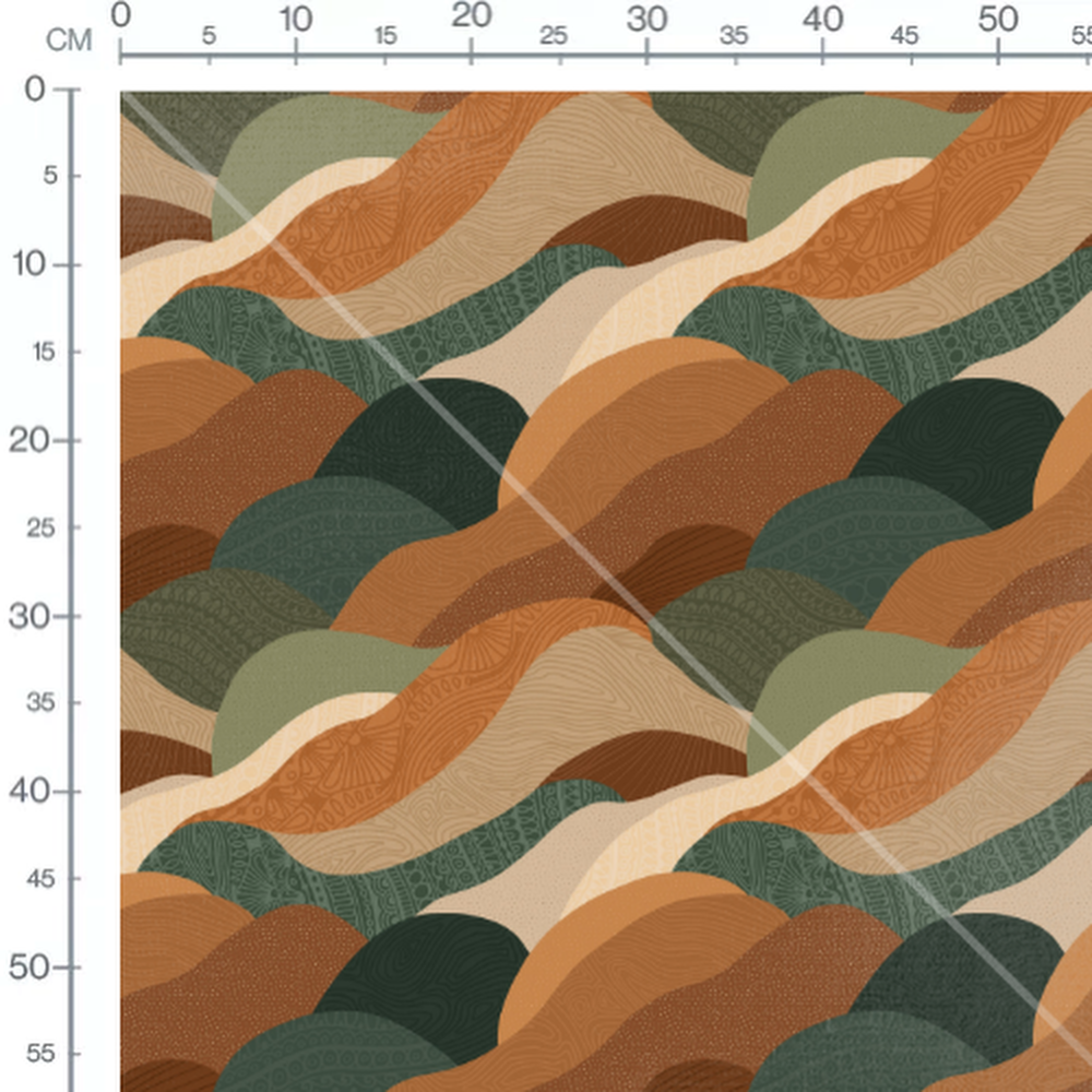 Tissu - Ondulations terreuses abstraites
