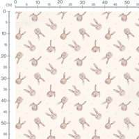 Tissu - Lapins marron clair et doux