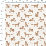 Tissu - Léopards marron sur fond clair