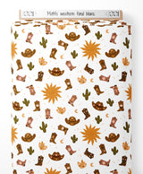 Tissu - Motifs western sur fond blanc