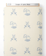 Tissu - Casques et épées bleues