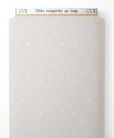 Tissu - Petites marguerites sur beige