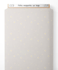 Tissu - Petites marguerites sur beige