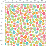 Tissu - Fleurs multicolores vives