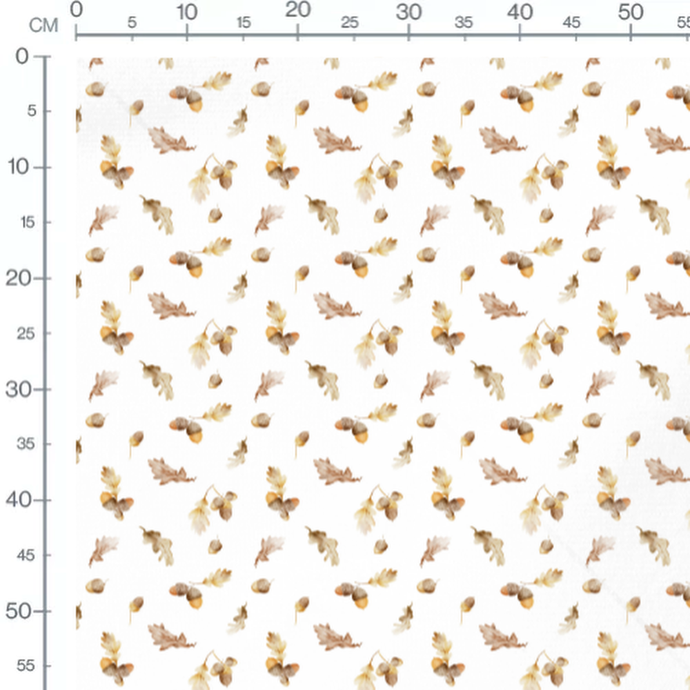 Tissu - Glands et feuilles marron