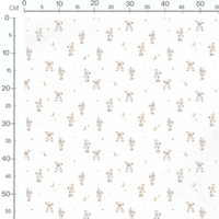 Tissu - Moutons et lunes beige