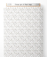 Tissu - Oiseaux gris et fleurs beige
