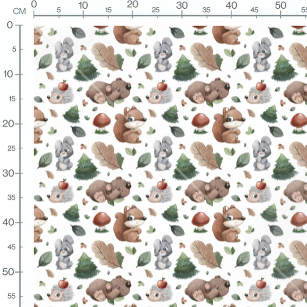 Tissu - Animaux mignons et nature
