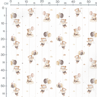Tissu - Oursons et ballons pastel