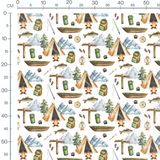 Tissu - Motif camping et nature