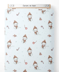 Tissu - Oursons en hiver