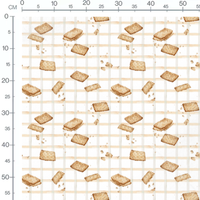 Tissu - Biscuits beiges et miettes