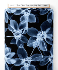 Tissu - Tissu Fleur Xray Noir Bleu