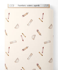 Tissu - Fournitures scolaires aquarelle