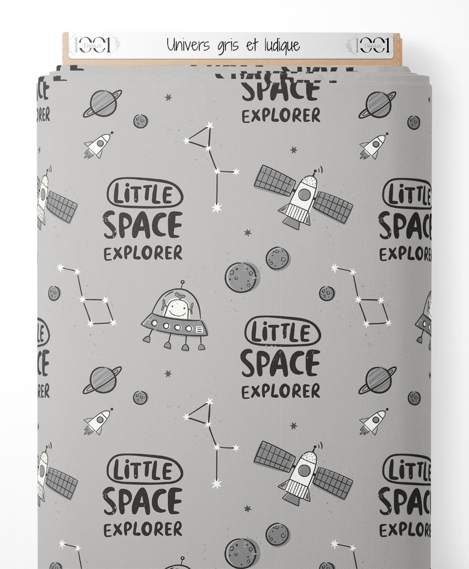 Tissu - Univers gris et ludique