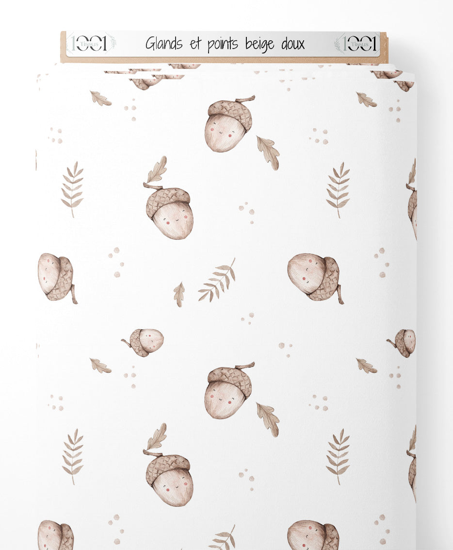 Tissu - Glands et points beige doux