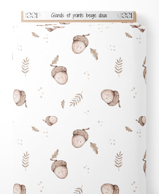Tissu - Glands et points beige doux