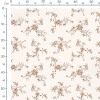 Tissu - Roses beige et branches fines
