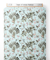 Tissu - Singes et oiseaux tropicaux