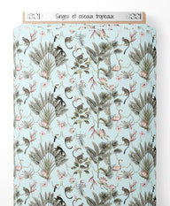 Tissu - Singes et oiseaux tropicaux