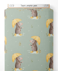 Tissu - Taupes parapluie jaune