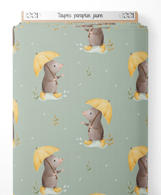 Tissu - Taupes parapluie jaune