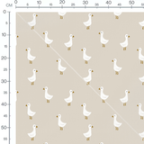 Tissu - Canards blancs sur beige