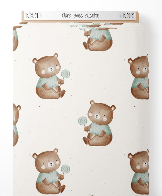Tissu - Ours avec sucette