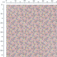 Tissu - Fleurs pastel sur violet