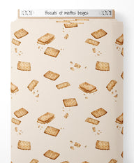 Tissu - Biscuits et miettes beiges
