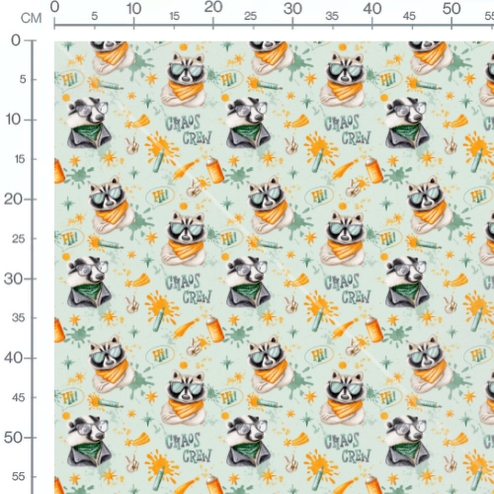 Tissu - Raton laveur lunettes écharpe