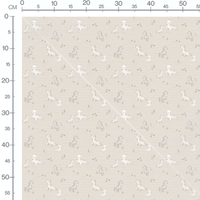 Tissu - Phoques mignons sur fond beige