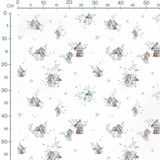 Tissu - Champignons et maisonnettes beige