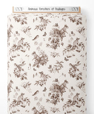 Tissu - Animaux forestiers et feuillages