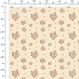 Tissu - Bouquets roses sur beige clair