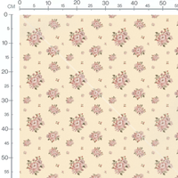 Tissu - Bouquets roses sur beige clair