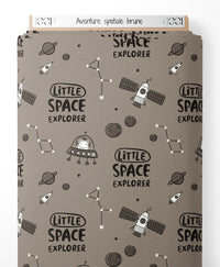 Tissu - Aventure spatiale brune