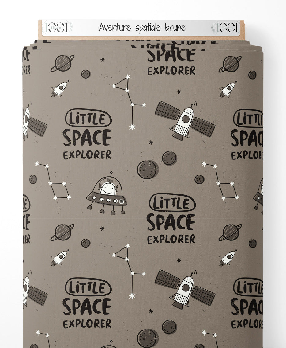 Tissu - Aventure spatiale brune