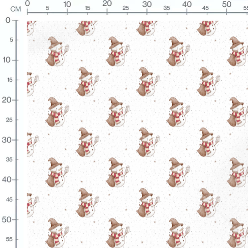 Tissu - bonhomme de neige magique