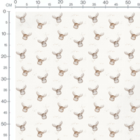 Tissu - Têtes de cerfs mignonnes
