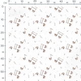 Tissu - Oursons clair et notes joyeuses