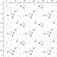 Tissu - Oursons clair et notes joyeuses