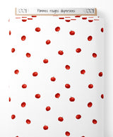 Tissu - Pommes rouges dispersées