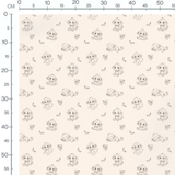 Tissu - Singes bruns sur fond beige