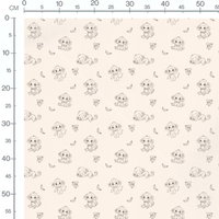 Tissu - Singes bruns sur fond beige