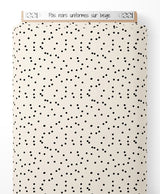Tissu - Pois noirs uniformes sur beige