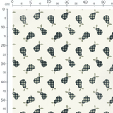 Tissu - Poires à carreaux verts et noirs