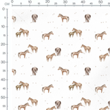 Tissu - Chevaux bruns et beige paisibles