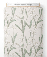 Tissu - Clochettes blanches sur tiges